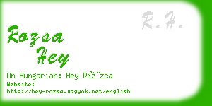 rozsa hey business card